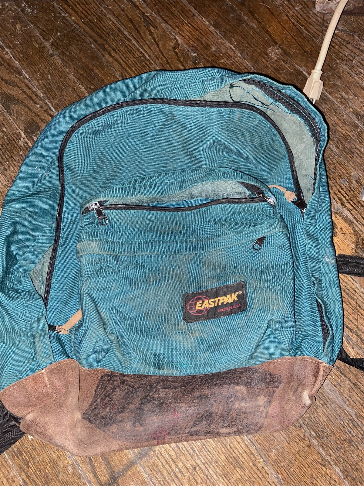 Eastpak VTG 90's Made in Backpack Green Canvas Leather |