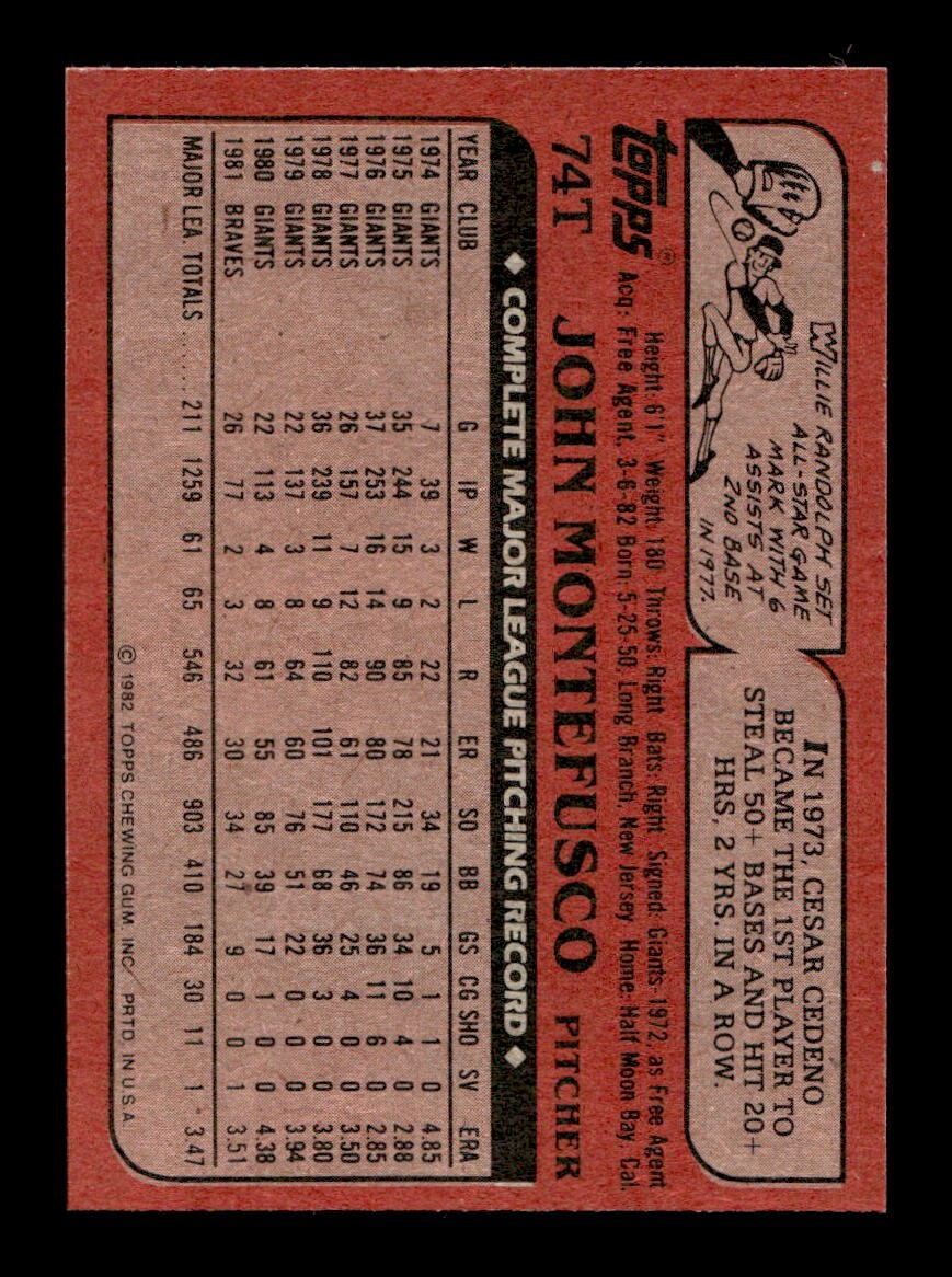 1982 Topps Traded 1-132 EX-MT/NM Pick From List All PICTURED - Picture 409 of 501