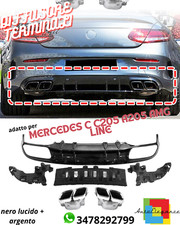 ✔️DIFFUSOR + ANSCHLÜSSE GEEIGNET FÜR MERCEDES C C205 A205 SCHWARZGLÄNZEND + SILB