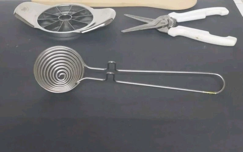 Pampered Chef Kitchen Utensils-Wooden Spoon, Scissor, Apple Corer, Egg Separator - Image 2 of 4