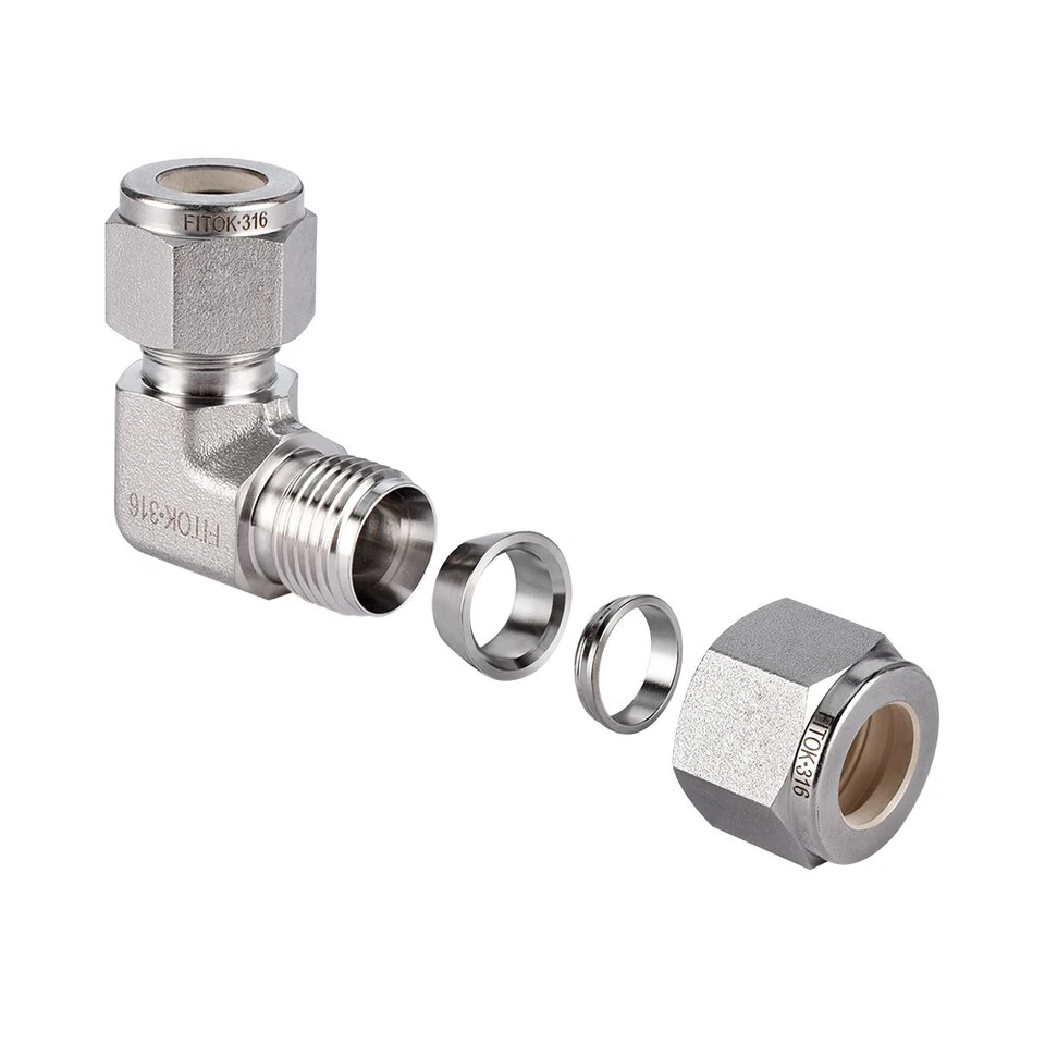 FITOK 1/8 in Tube OD 316 Stainless Steel Tube Fitting Union Elbow, SS-LU-FL2 - Image 2 of 3