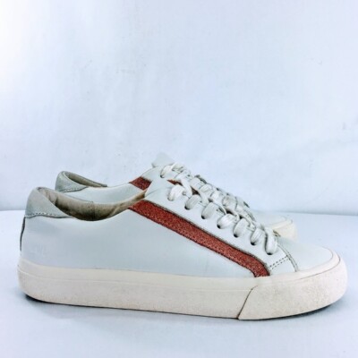 Madewell Delia Sidewalk Womens Sneakers White Classic Leather Low Top Sz 