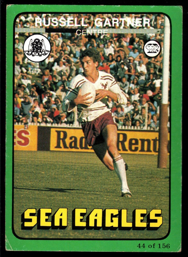 1978 #44 Russell Gartner Manly Sea Eagles Scanlens rugby league NRL card