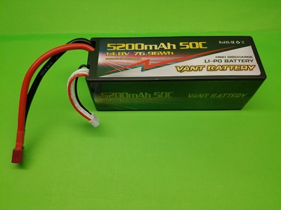VANT 14.8V 5200mAh 50C 4S LiPo Battery 1/8 Buggy Truggy GENS ACE 5000 RC8 LOSI 