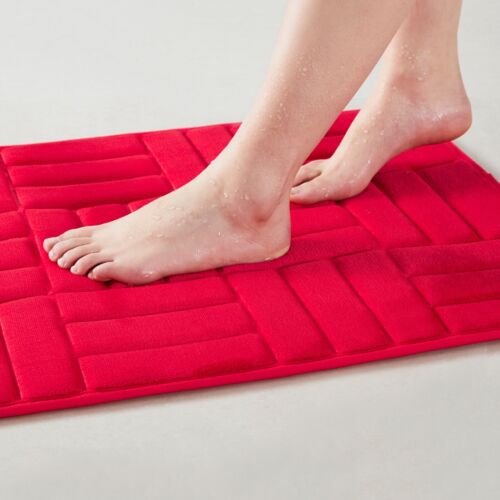 Tappeto bagno morbido design rettangolare goffrato tinta unita memory foam - Foto 25 di 42