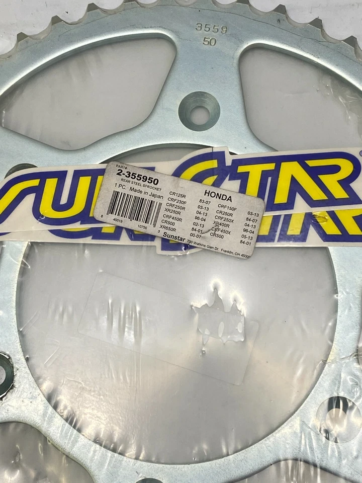 Pieza de piñón trasero de acero Sunstar # 2-355950 520 50T para Honda - pieza nueva / OEM Foto 2 de 3