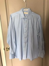 Michael Michael Kors Men's Blue Regular Fit Cotton Dress Shirt Size 17 34/35