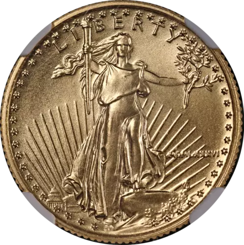1986 Gold American Eagle $10 NGC MS69 First Year Label - STOCK