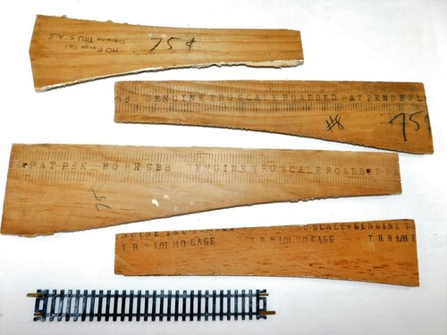 THREE Tru Scale HO scale Roadbed Wooden Vintage #8 Switches w/rails +1 extraBase - Picture 2 of 3