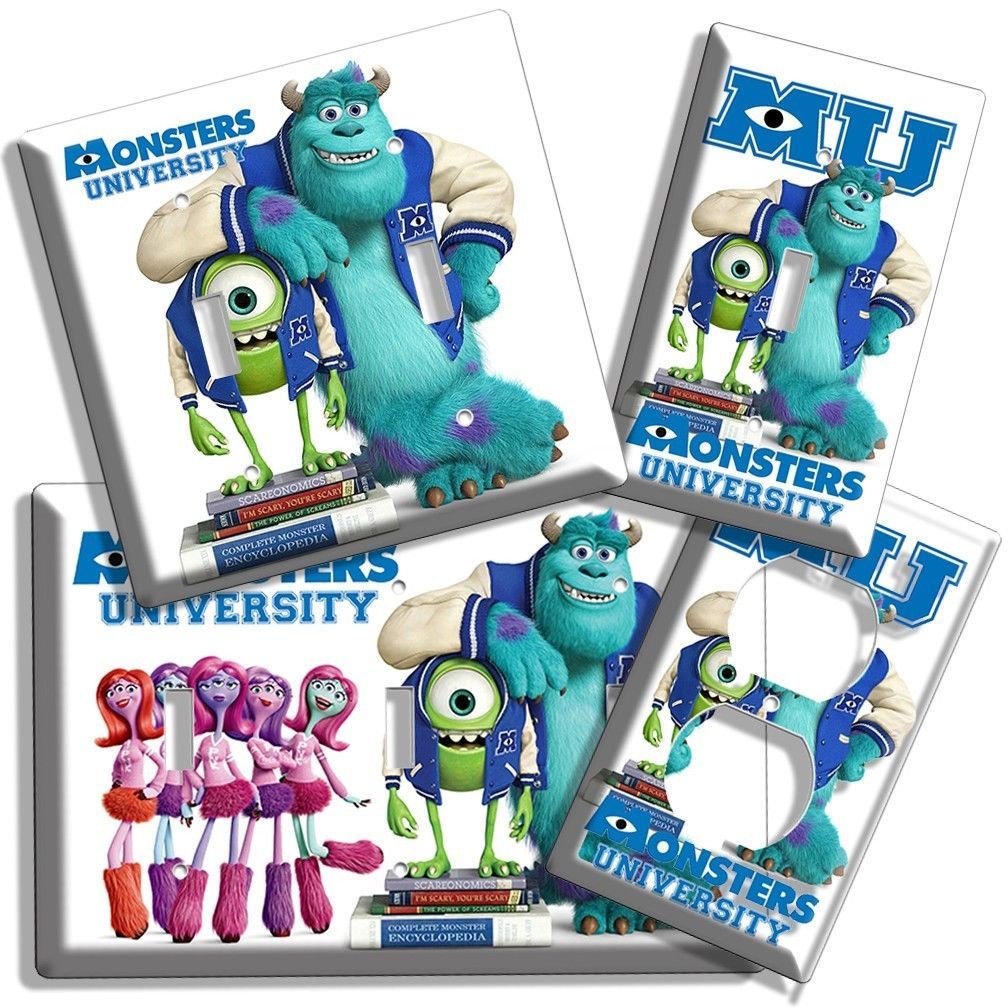 MONSTERS UNIVERSITY MIKE SULLY LIGHT SWITCH COVER OUTLET BOYS ROOM DECOR  COMBO | eBay