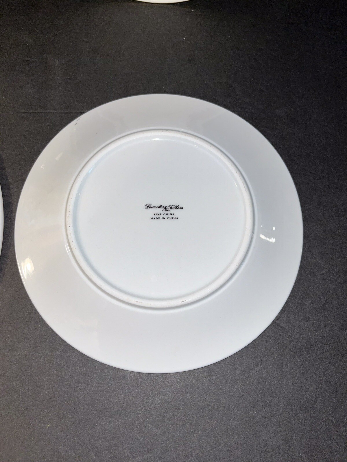 POINSETTIA & RIBBONS 8 Pc Plate Set Christmas 4 - 10.5” Dinner & 4 -7.5” Dessert