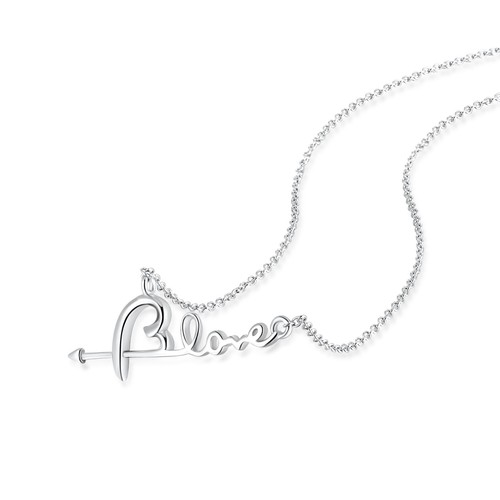 Collar Flecha Corazón Amor Plata Esterlina 925 Regalos para Ella, Niña, Graduación - Imagen 2 de 8