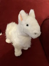 2007 Plush Creations White Shaggy Llama w/ Poseable Legs Self Standing Plush Toy