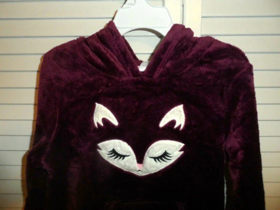 Adorable Jumping Beans girls size 4 purple fox hooded sweatshirt NWT - Image 3 of 4