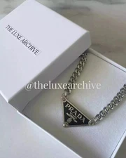 Repurposed Milano Triangle Logo Necklace Upcycled
