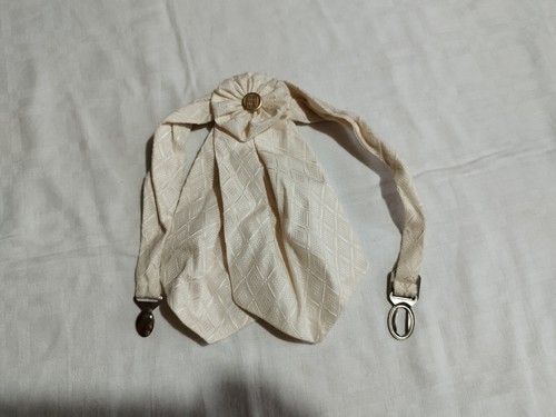 CARLO PIGNATELLI UOMO CRAVATTA PLASTRON ASCOT BIANCO PANNA A FIOCCO E FANTASIA - Afbeelding 1 van 3