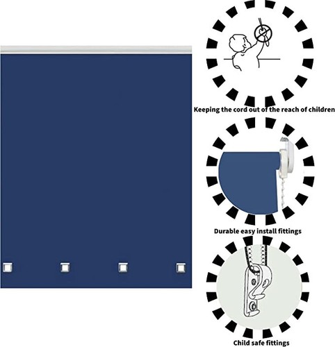 Quadrat Ösenrollo einfache Passform zuschneidbar Uni Stoff Fensterrollo - Bild 53 von 63