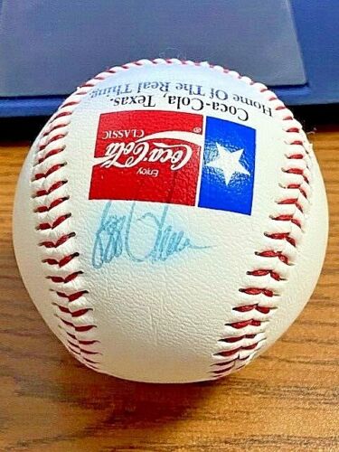 JEFF RUSSELL 3 SIGNED AUTOGRAPHED TEXAS RANGERS LOGO BASEBALL! - Picture 1 of 2