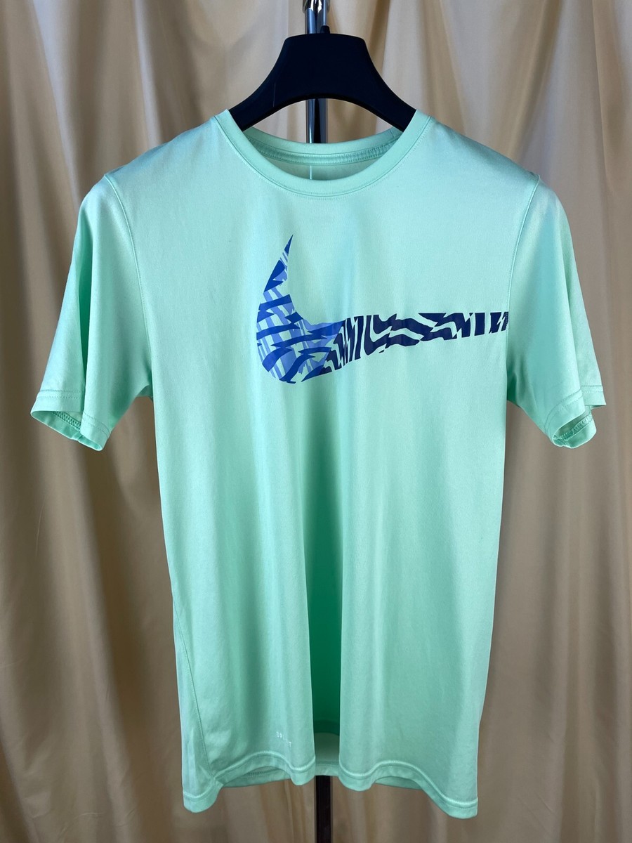 Nike Dri Fit T Shirt Tee Big Logo Mens Size M Green Lime Polyester