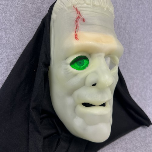 Glow-in-the-Dark Monster Mask with Holographic Eyes Black Hood & Elastic Strap - Picture 2 of 6