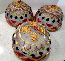 Lot of 3 Vintage Mesh Food Dome Picnic Screen Covers