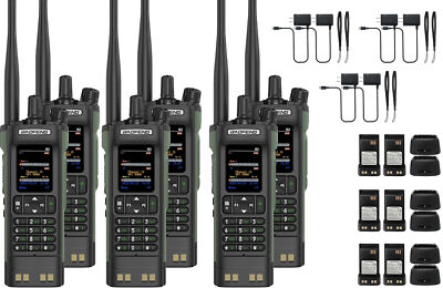 6X BAOFENG DM-32 DMR Walkie Talkie 10W Digital Simulation GPS Air Band FM Radio