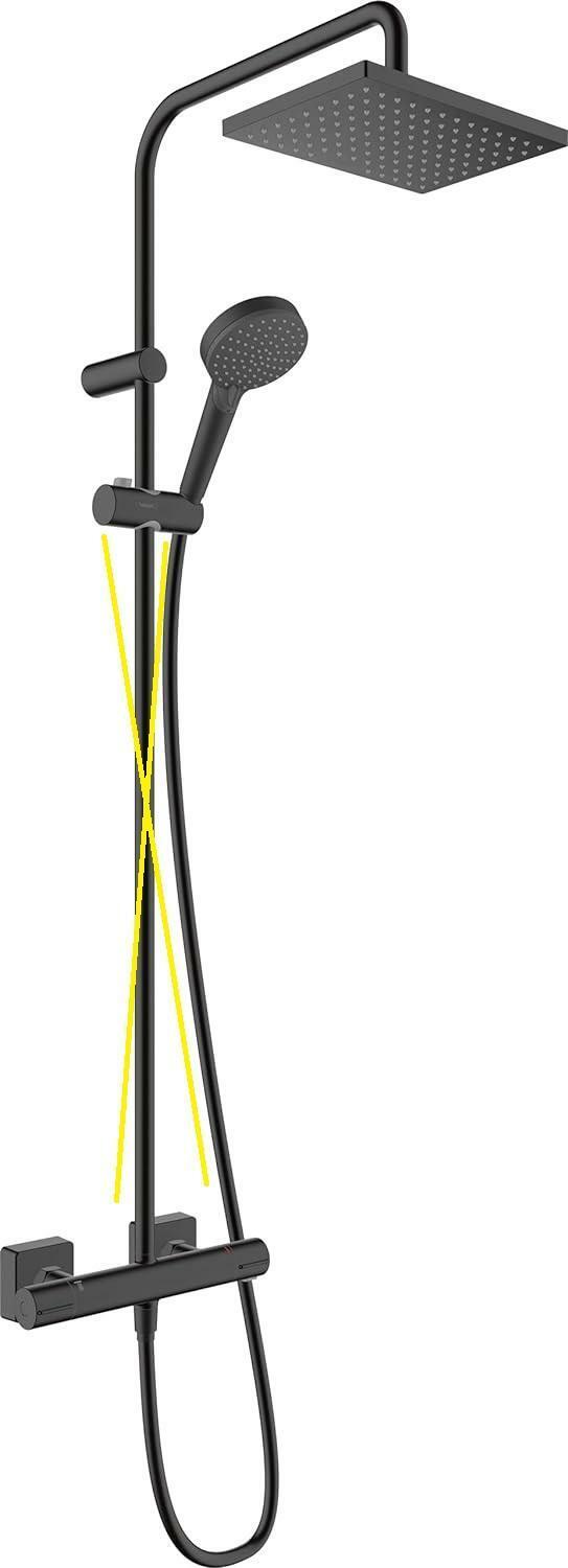 Hansgrohe Vernis Shape Showerpipe Duschsystem Duschset 26286670 Mattschwarz