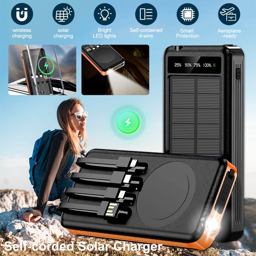 SUPER CAPACITY USB Portable Solar Phone Power Bank Charger iPhone Android Laptop - Picture 45 of 68