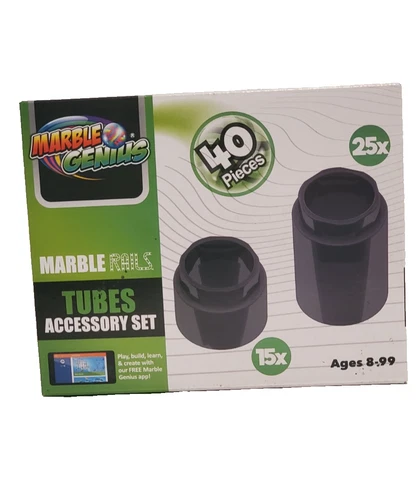 Marble Rails Tubes Set 40 Piece Marble Run Set, Add-On for Marble Rails