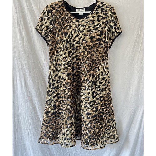 Vintage Y2k Mcbling Mini Dress 12 Trashy USA Chiffon Flowy Leopard Animal Print | eBay