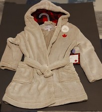 Canadiana Infants Hooded Robe Reindeer Soft Brown 100 Polyester