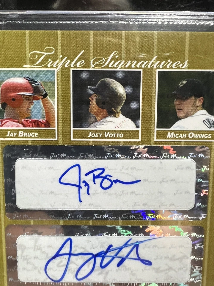 Joey Votto 2007, Jay Bruce, Micah Owens novato automático BGS/10 sin circular👌 Foto 4 de 4