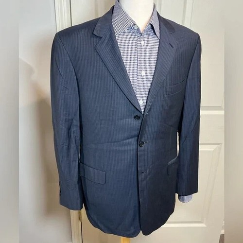 Brioni 42R Navy Stripe Suit MILLENIO 3 Button 2 Vent Fully Canvassed Italy Lux - Picture 3 of 16