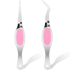 Tweezers Fine Tip for Craft Jewelry appraisal (Silver and Pink)