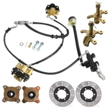 Go Kart Front 4 Stud Wheel Hub Spindle w/ Foot Brake Assembly For Golf Cart Quad