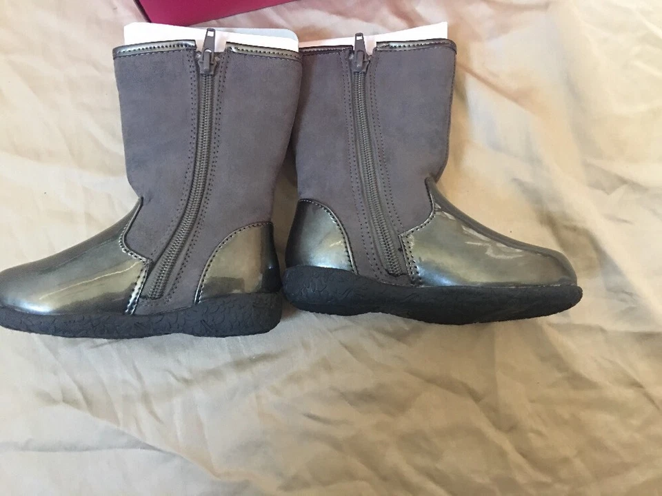 Botas de tornozelo Nina Girls Georgina cinza criança pequena sapatos 7 médios (B,M). (63) - Imagem 3 de 4