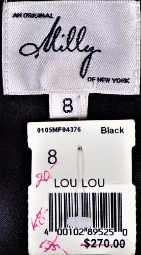 MILLY OF NEW YORK size 8 black/gold-metallic silk-blend pullover top DC only - Picture 10 of 12