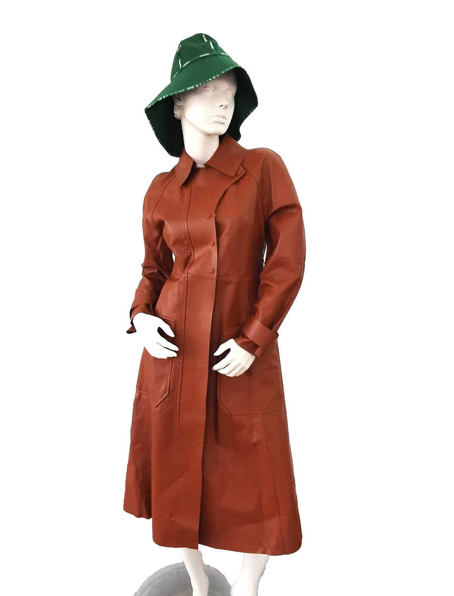 🌟MAX MARA Lamb LEATHER Trench Coat US 2_ IT 36_ DE 32_ GB