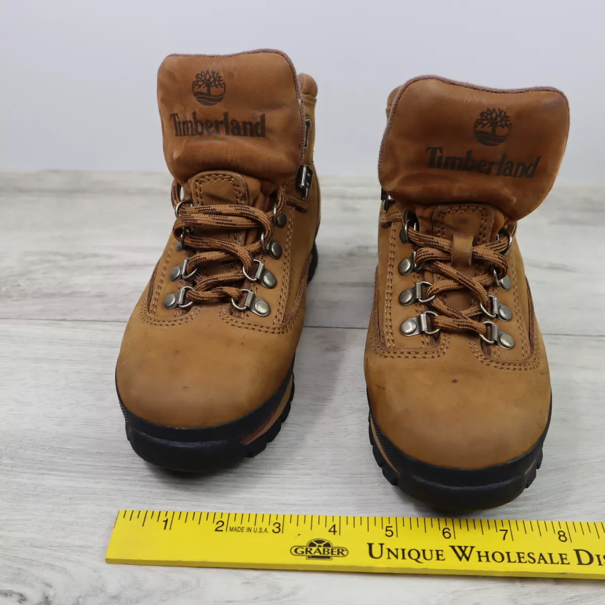 Timberland Euro Hiker Boots Womens Size 6.5M Lace Up Brown Leather