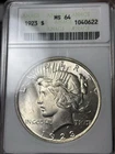 1923 ANACS MS64 Peace Dollar Superb Example Looks Gem Vintage Soap Box Holder PQ