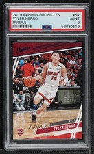2019-20 Panini Chronicles Prestige Purple 13/49 Tyler Herro #57 PSA 9 MINT 02v3