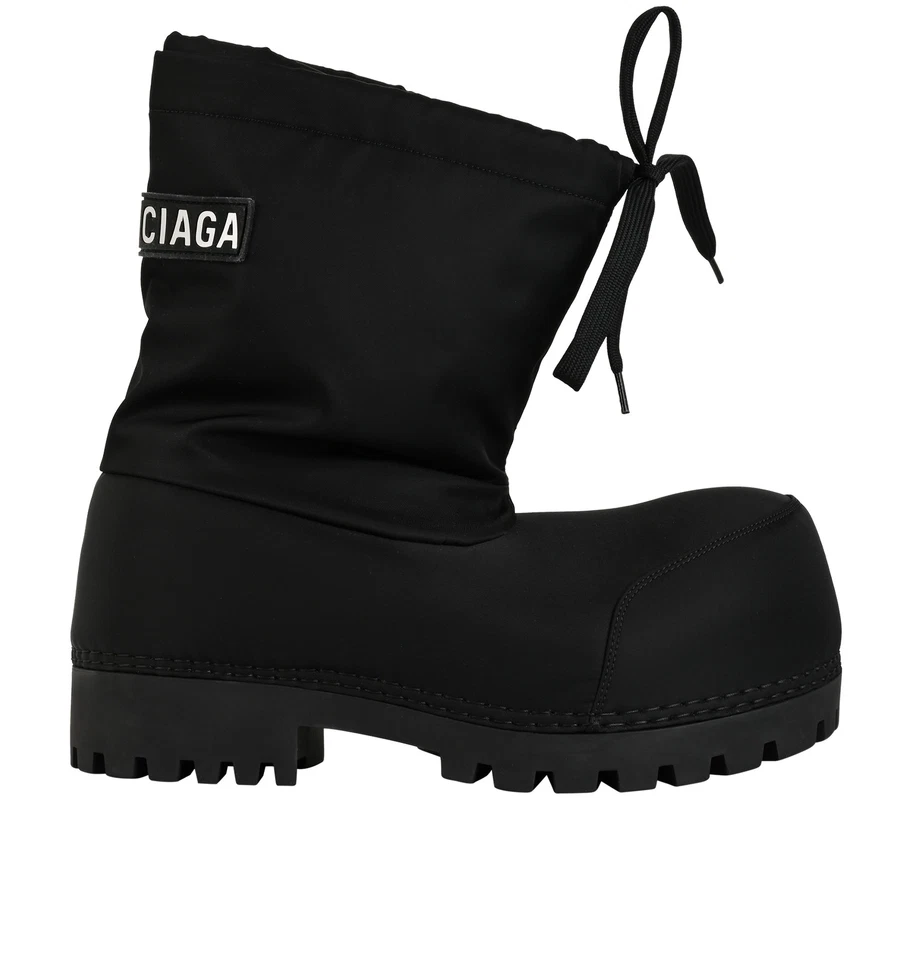 Balenciaga Alaska Low Chunky Boots Black Nylon Womens 4.5