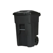 Toter 48-gallon black garbage can with wheels and lid Free ship