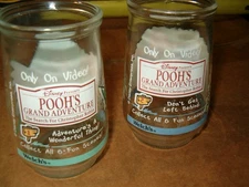2 Disney Winnie The Pooh's Grand Adventure Welch's Jelly Jar Glass #1 & #2 Cup