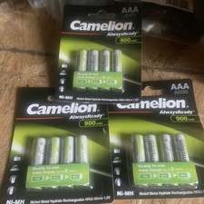 3 Pack Camelion AAA Rechargeable Batteries 900mAh Ni-MH 1.2V HR03 Ni-M