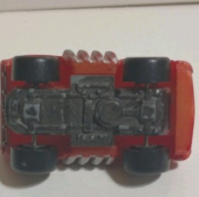 Vintage 1986 Micro Machines 1968 Dodge Charger Red w/ Gold Flames Funny Drag Car