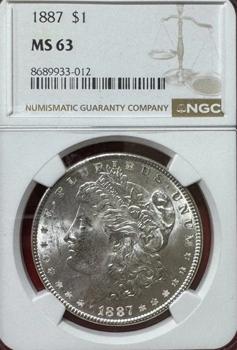 1887 $1 Morgan Silver One Dollar MS63 Philadelphia BU