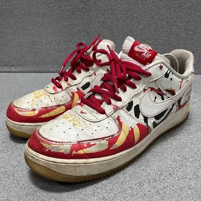 NIKE Sneakers Air Force 1 Low I Believe Daruma Red White Leather Men's US11 EX