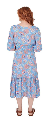 Ruby Rd Floral Printed Patio Party Tiered Peasant Dress 3/4 Sleeve SZ 2X NWT - Picture 3 of 12