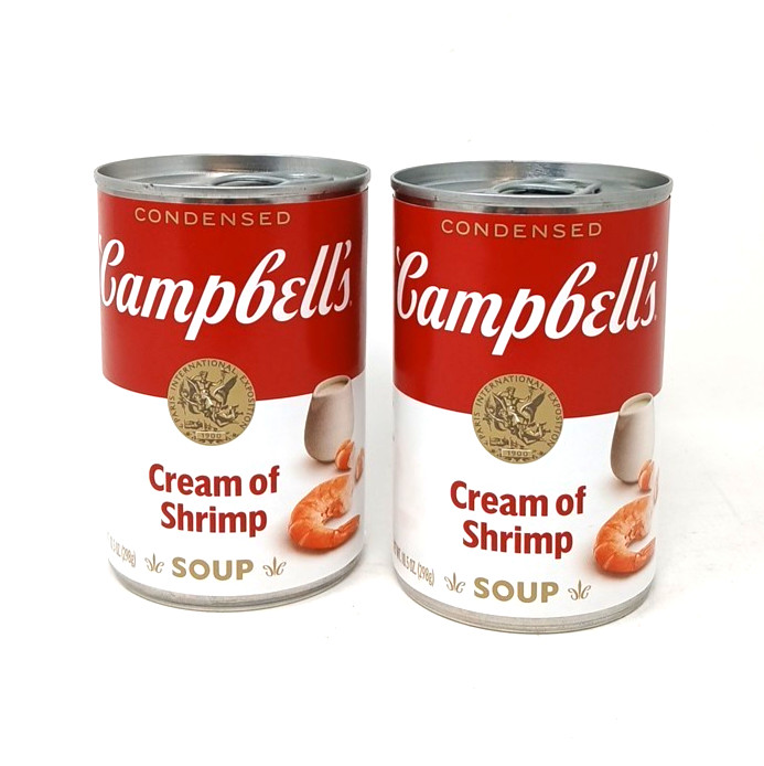 2 cans Campbell's Condensed Cream of Shrimp Soup 10.5 oz NEW Exp Dec. 2026
